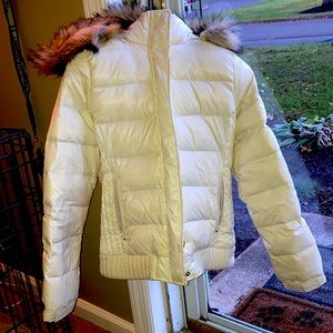 American Eagle Winter Coat with fur trimmed hood